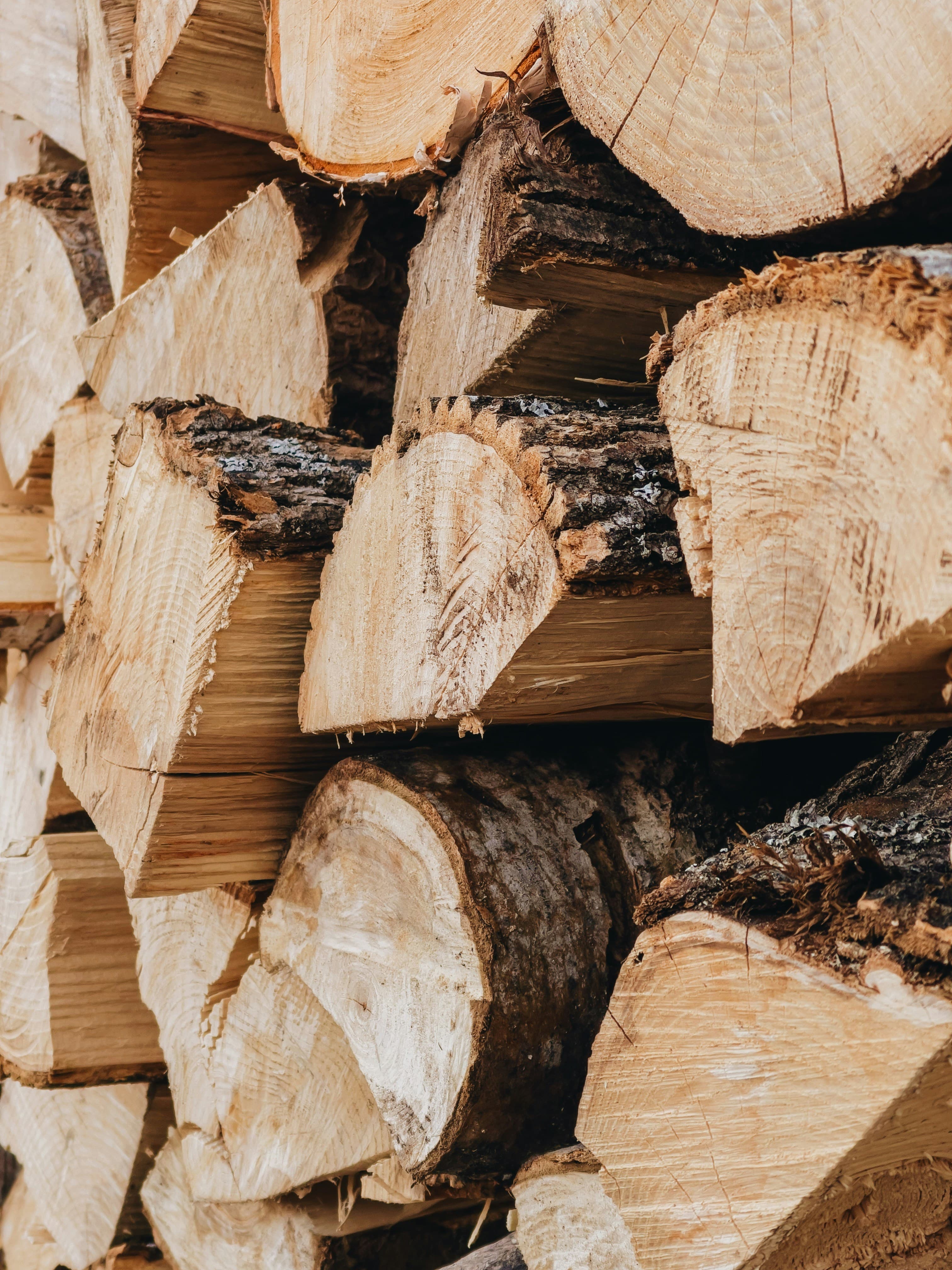 Split seasoned hardwood stacked and ready for delivery